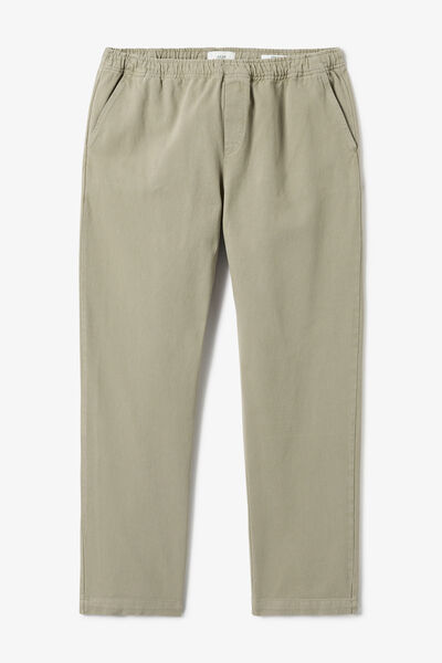 Pantalon tapered taille &eacute;lastiqu&eacute;e 100% coton