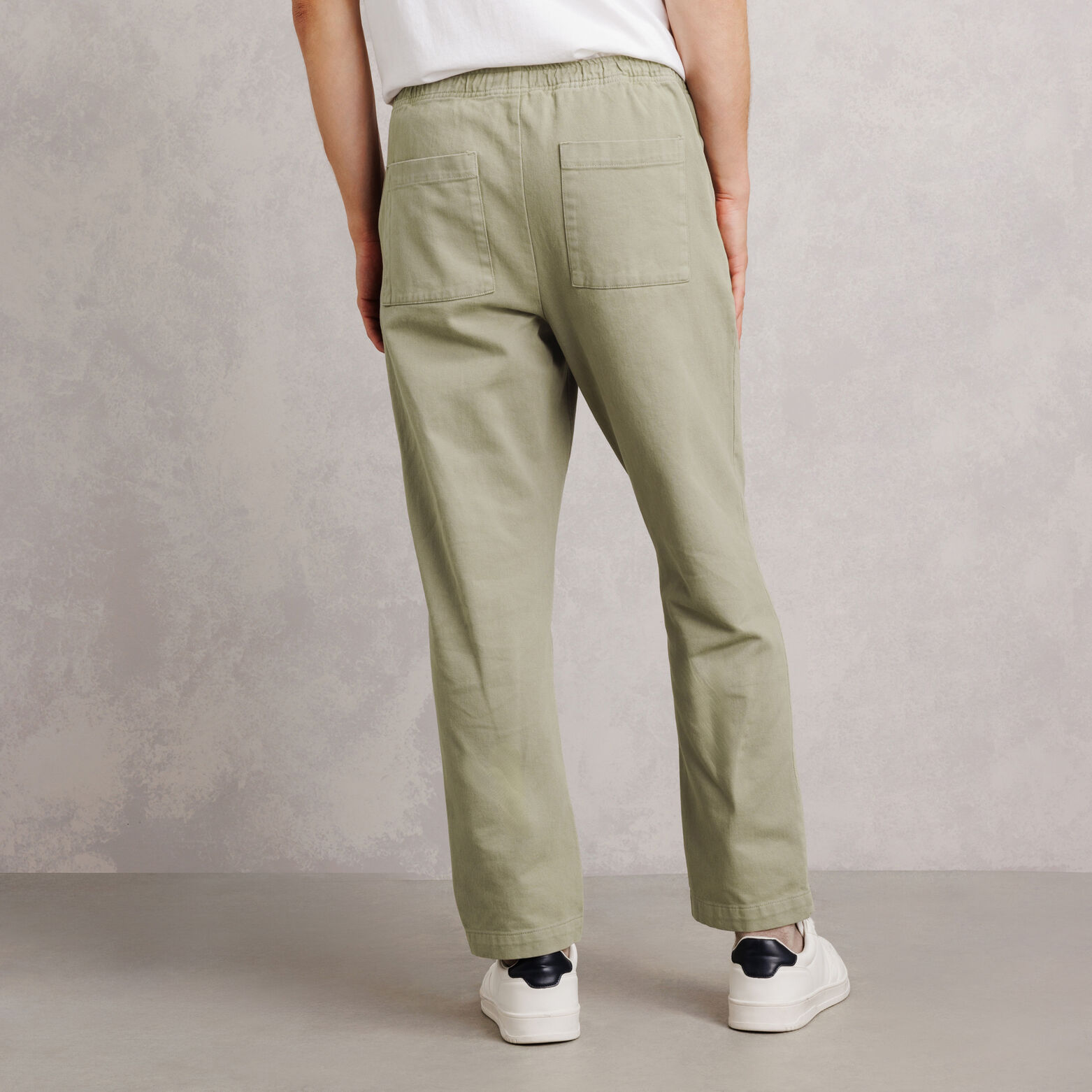 Pantalon tapered taille &eacute;lastiqu&eacute;e 100% coton