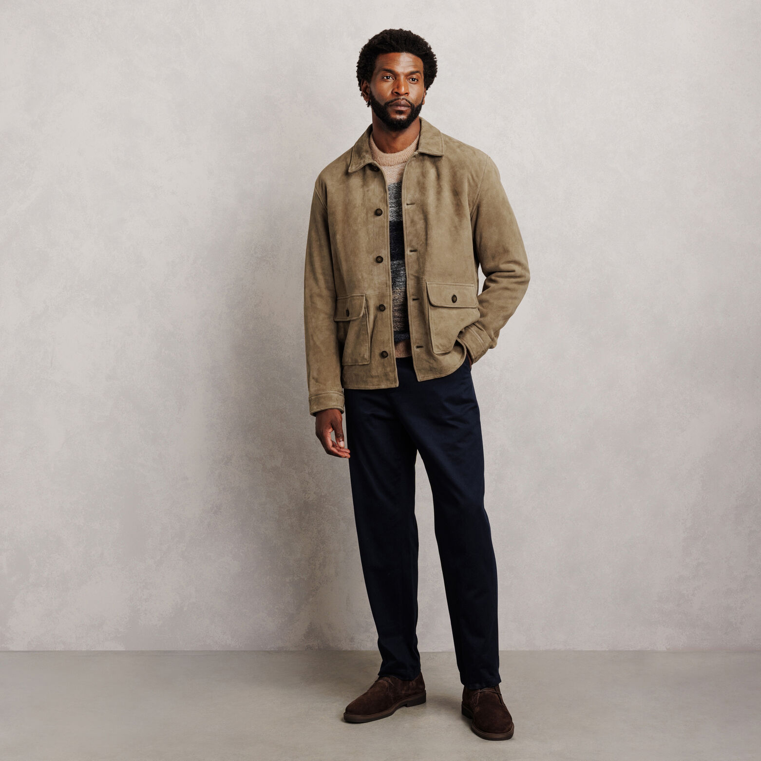 Blouson 100% cuir col chemise