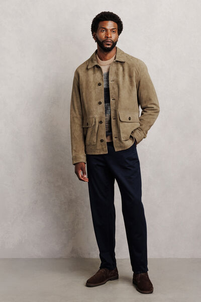 Blouson 100% cuir col chemise