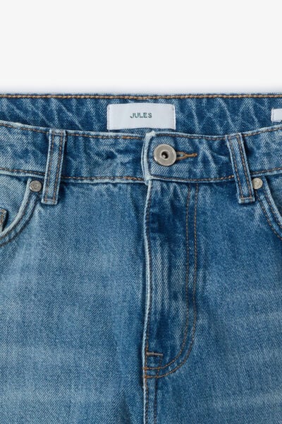 Jean loose d&eacute;lav&eacute; 100% coton