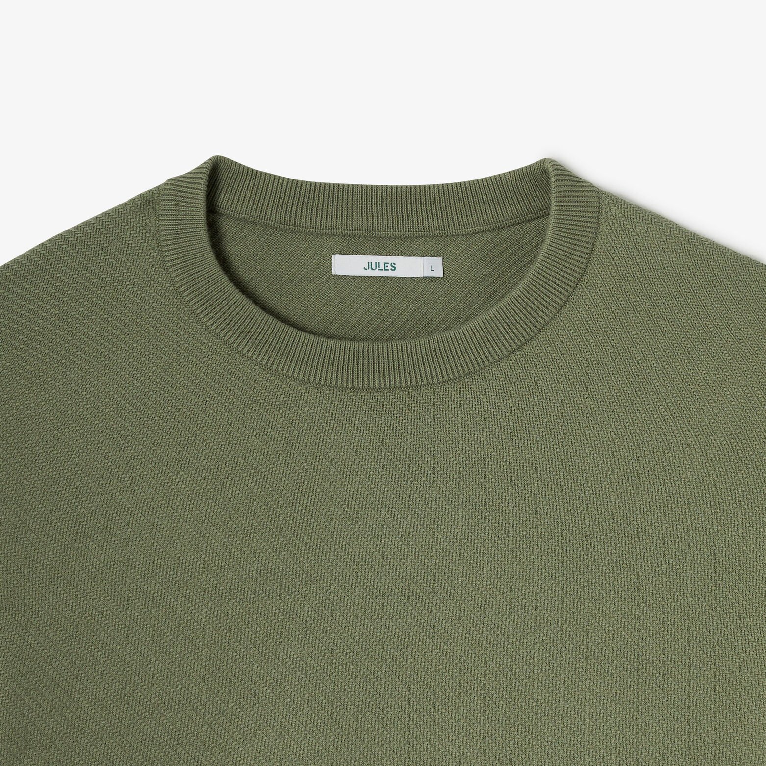 Pull col rond jeux de points fantaisie