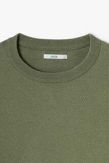 Trui ronde hals in fantasie-stekenpatroon