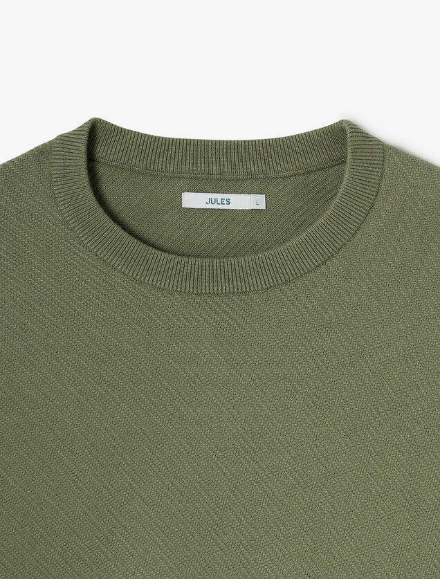 Trui ronde hals in fantasie-stekenpatroon