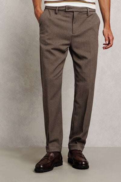 Pantalon chino tapered flanelle fantaisie