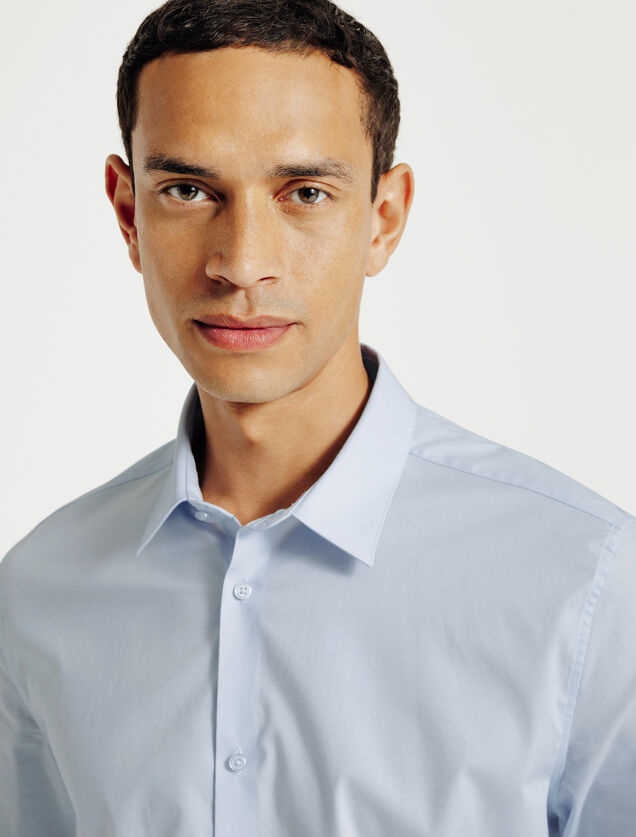 Slim fit effen hemd