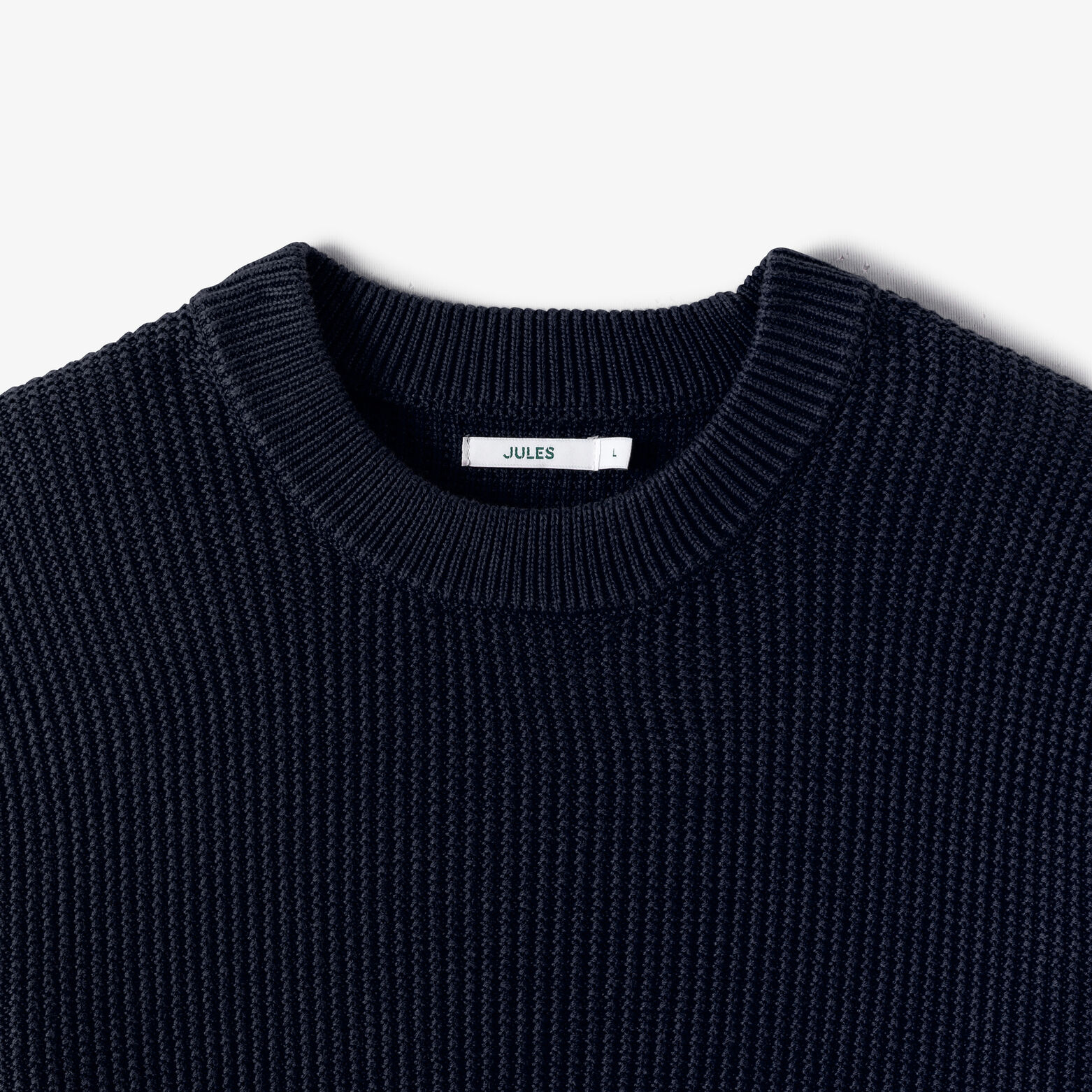 Pull col rond jeux de points fantaisie