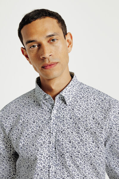 Chemise en coton imprimé floral slim