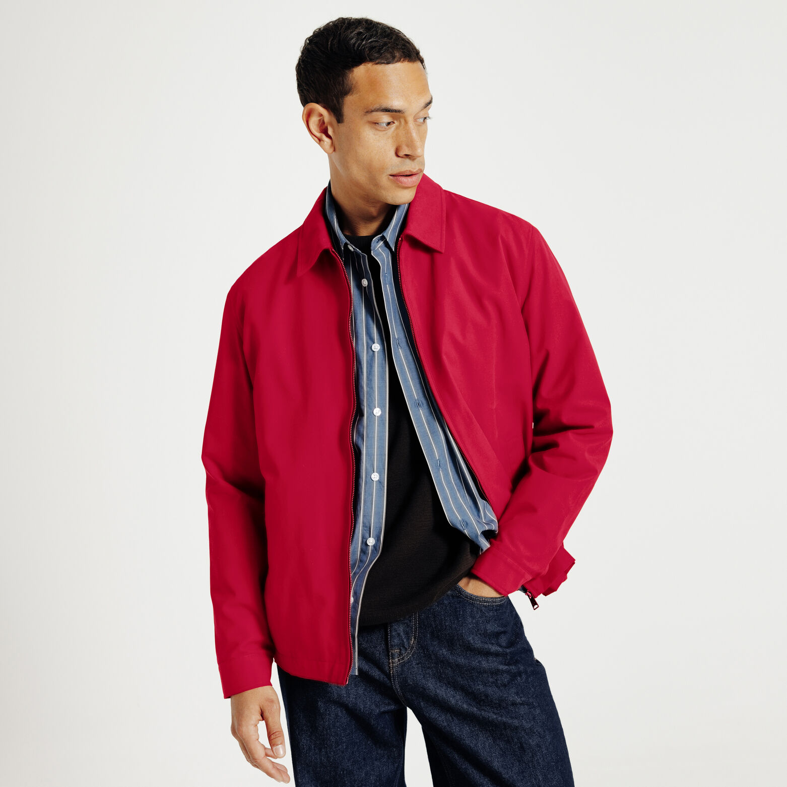 Blouson col chemise zipp&eacute;