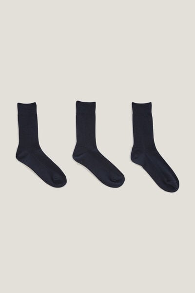 Set van 3 paar effen sokken, biokatoen