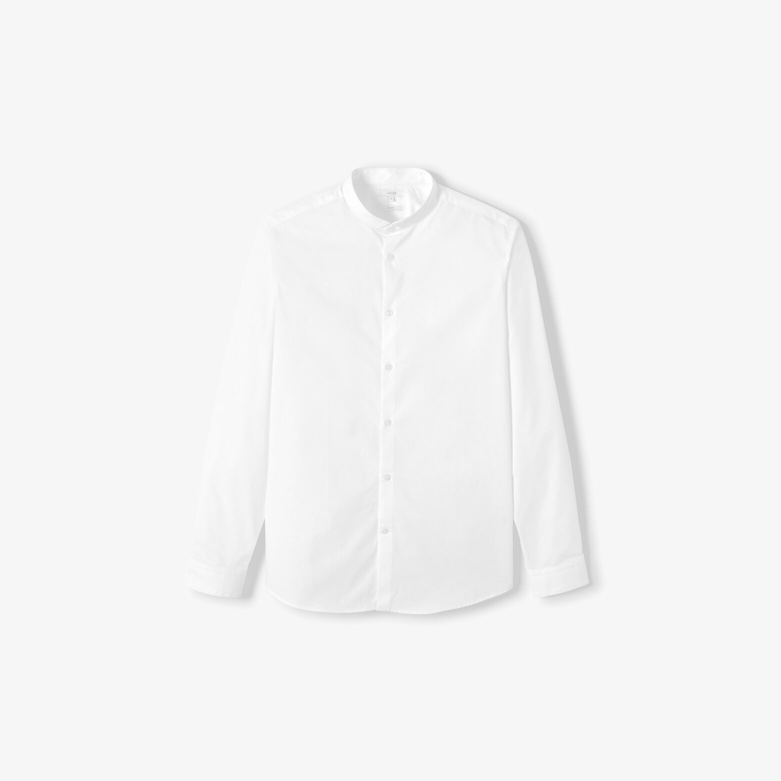 Chemise col mao ouvert coton regular unie