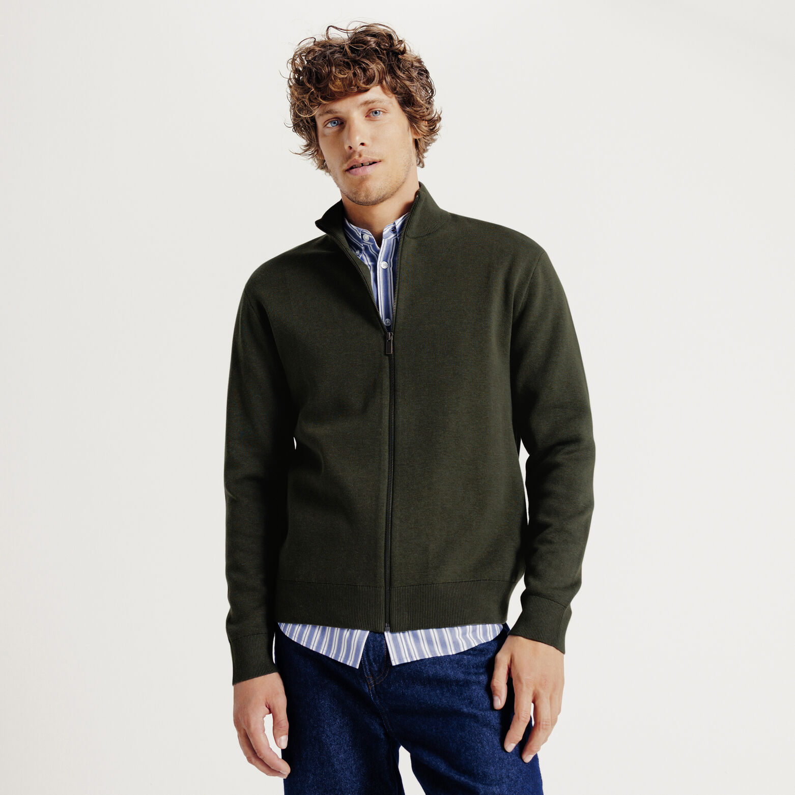 Gilet met rits, opstaande kraag