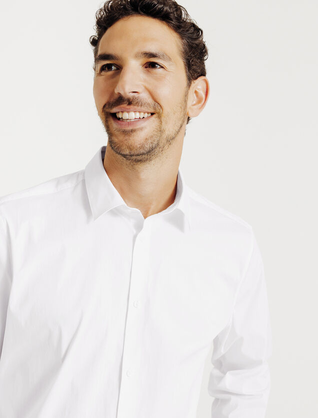 Chemise slim unie coton