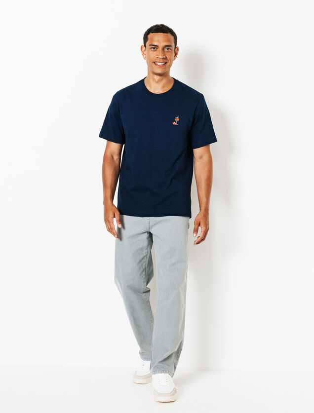 T-shirt in katoen met borduursel