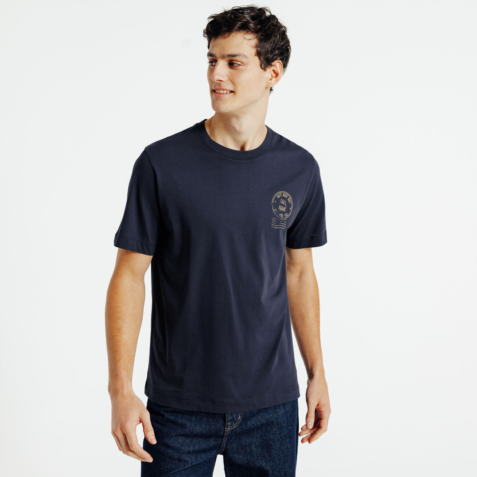 Tee shirt imprim&eacute; devant en coton