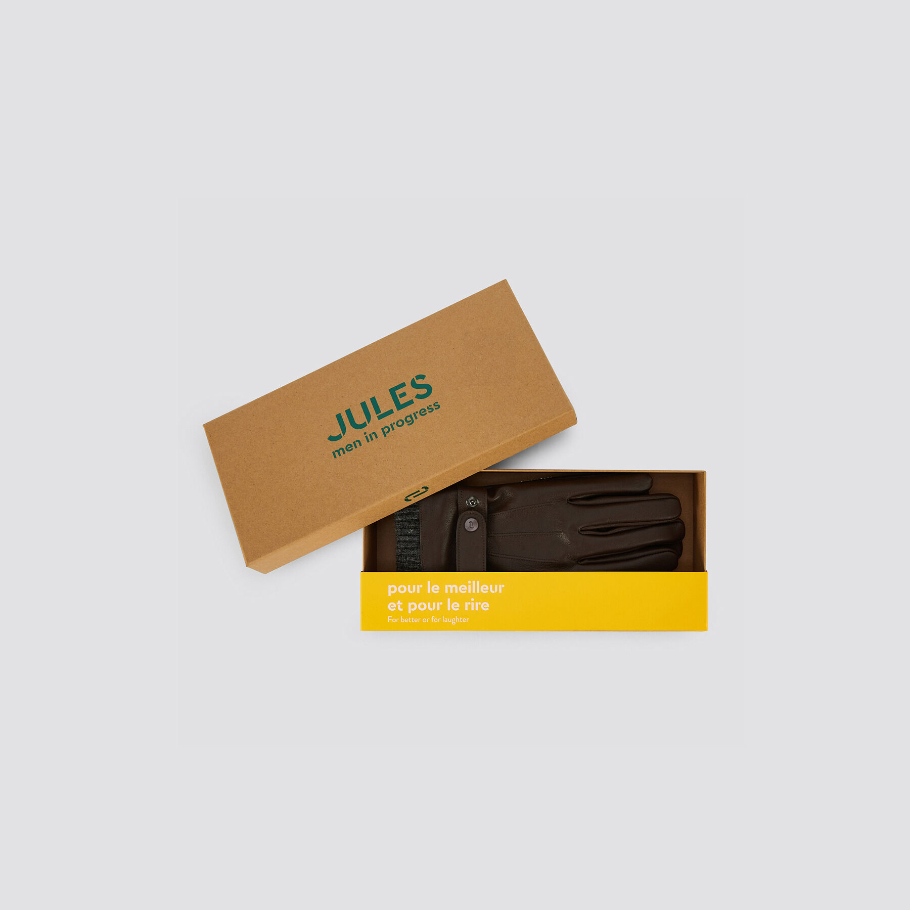 Coffret gants en cuir Marron Jules