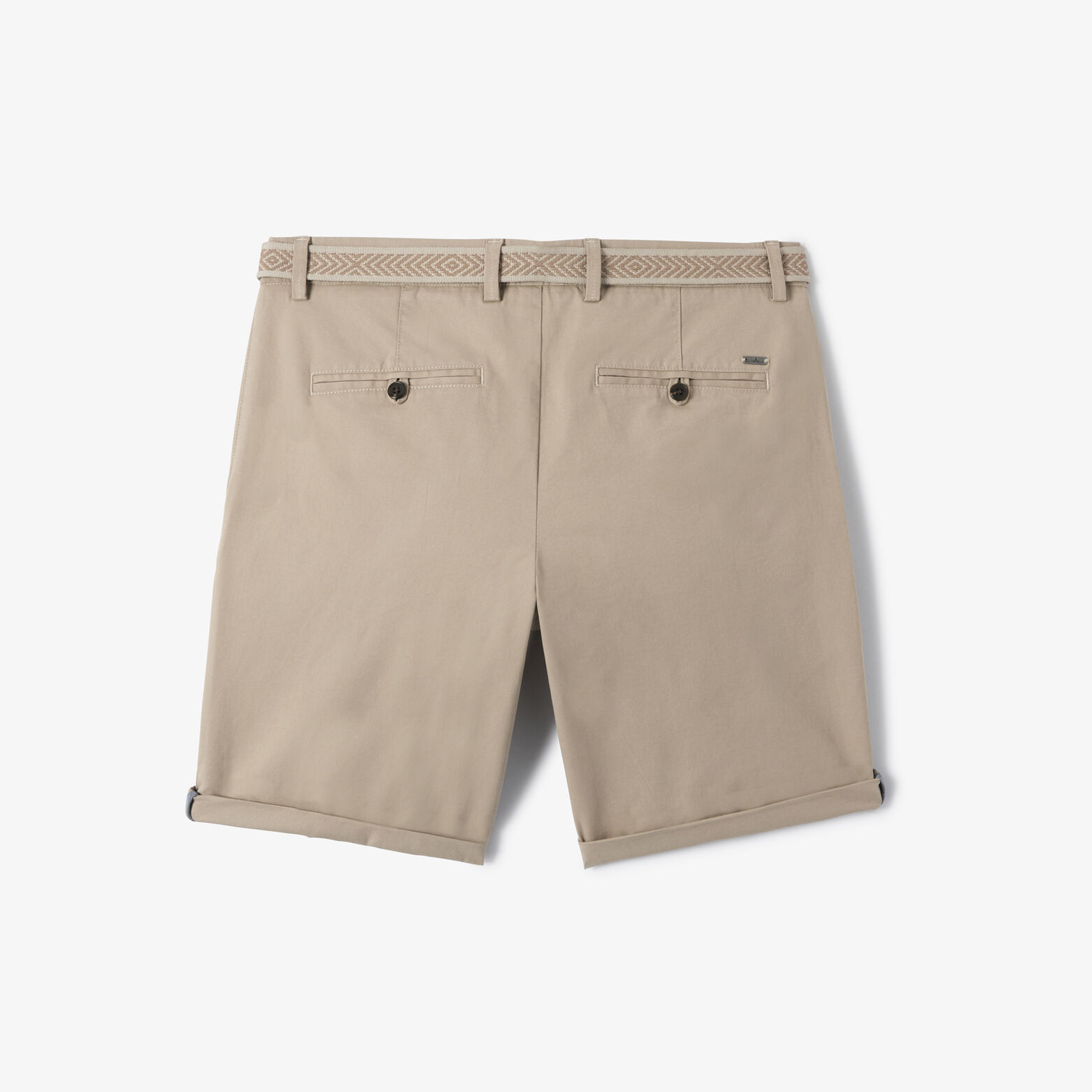 Bermuda chino slim uni avec ceinture