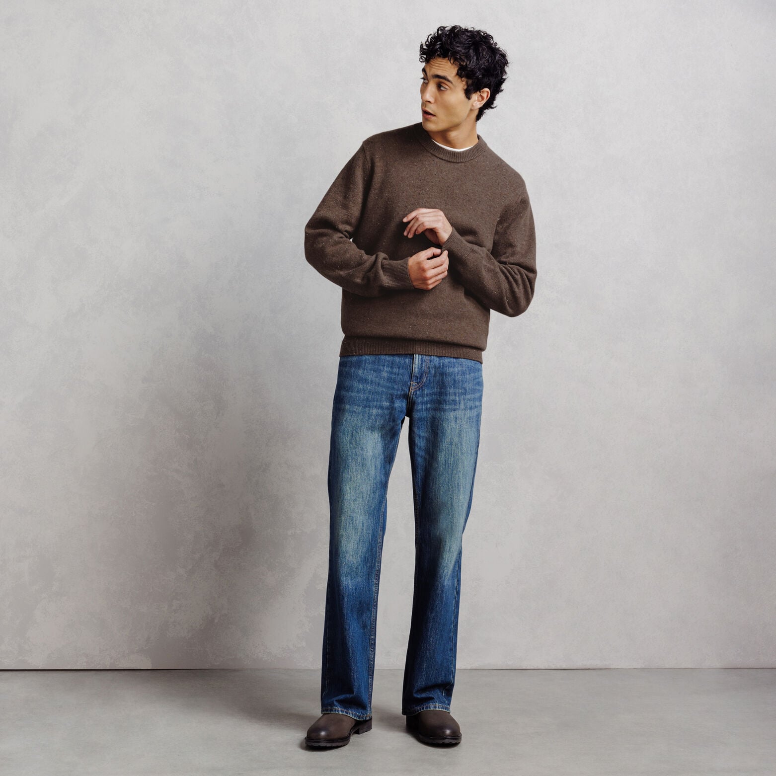 Trui met ronde hals en merino