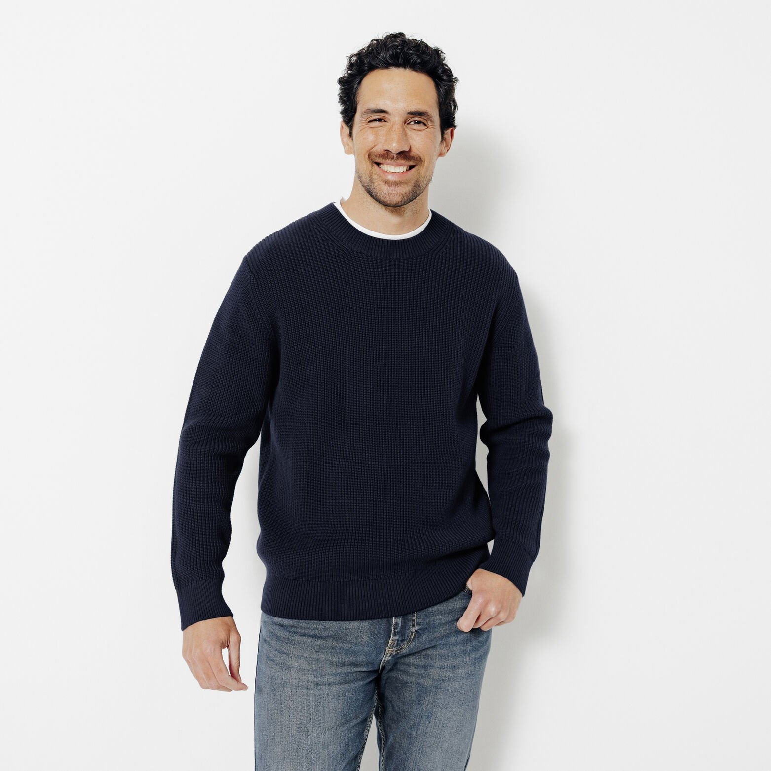 Pull col rond en côte