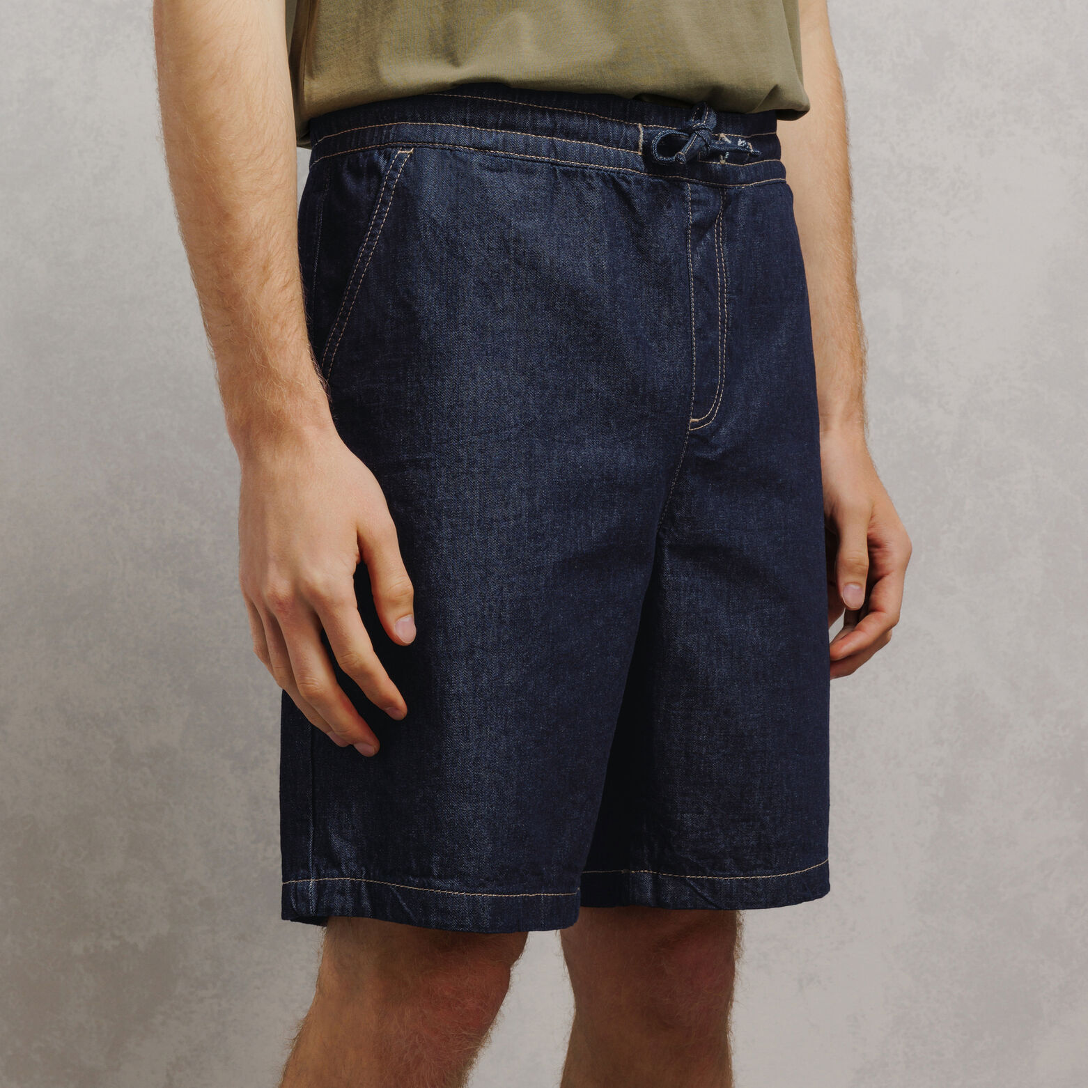 Jeansshort met elastische taille