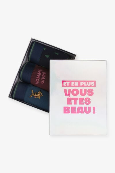 Coffret 3 boxers esprit Noël