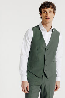 Slim fit kostuumgilet in bi-stretchstof
