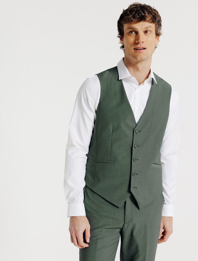 Slim fit kostuumgilet in bi-stretchstof