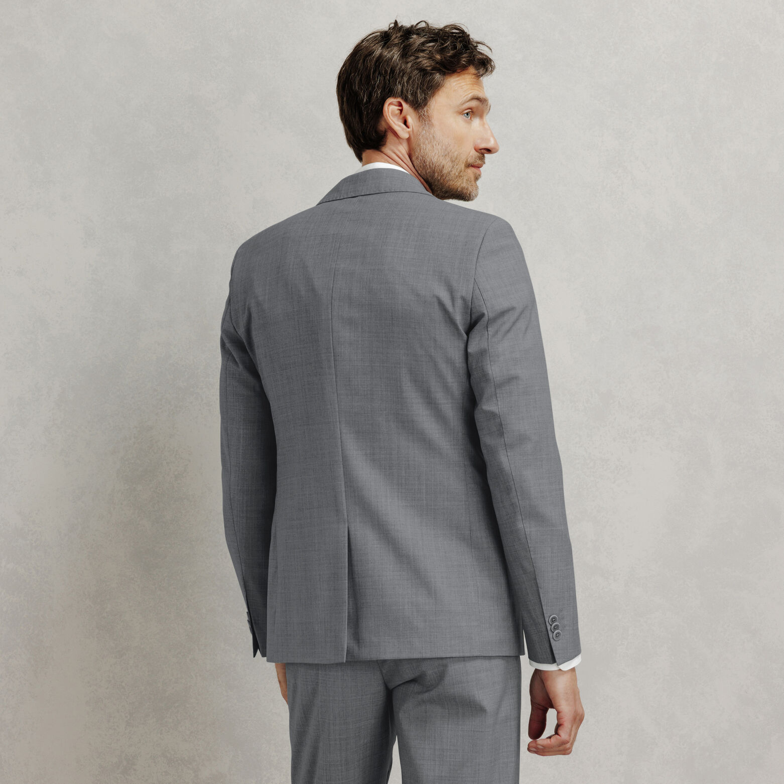 Costume 2 pi&egrave;ces slim 100% laine italienne - Gris clair