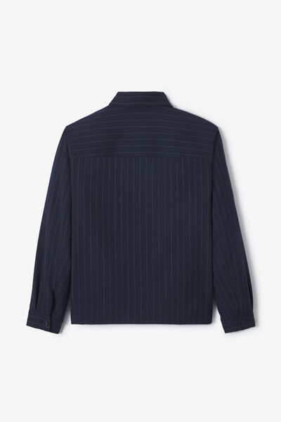 Veste col chemise zipp&eacute;e ray&eacute;e