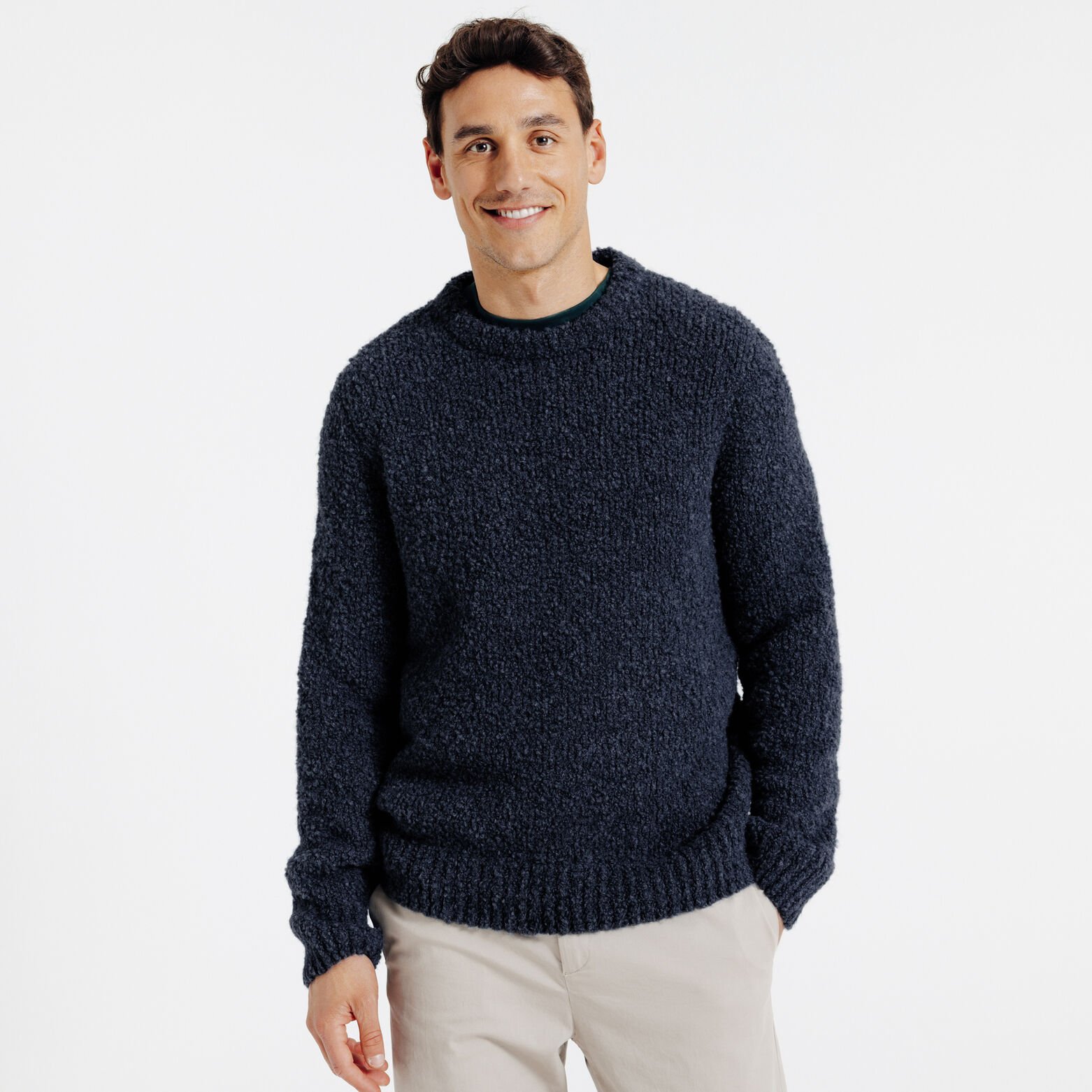 Pull col rond bouclette