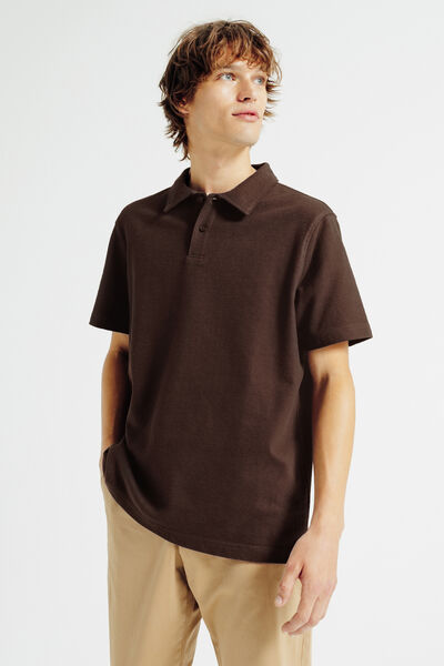 Polo manches courtes texturé