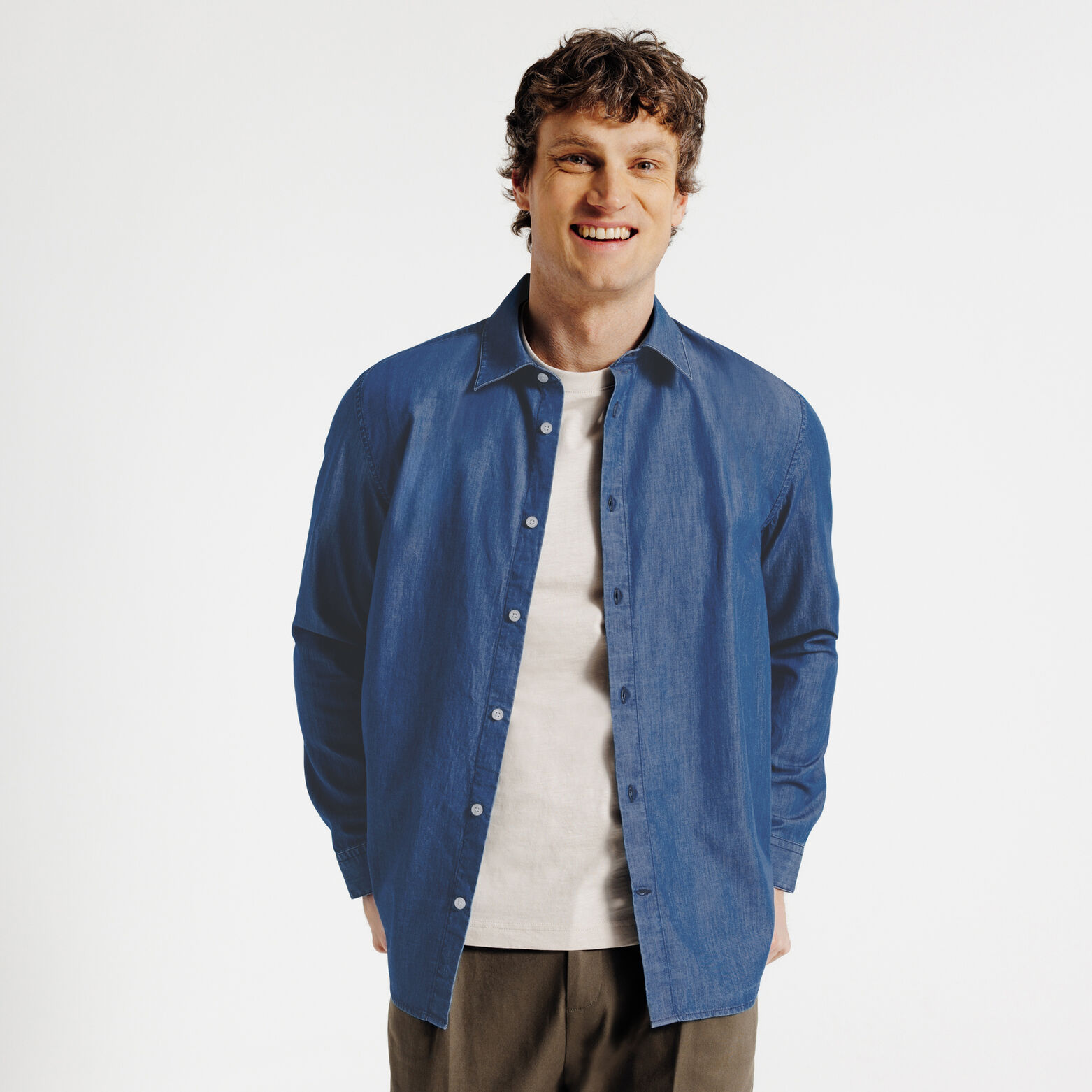 Chemise regular coton unie