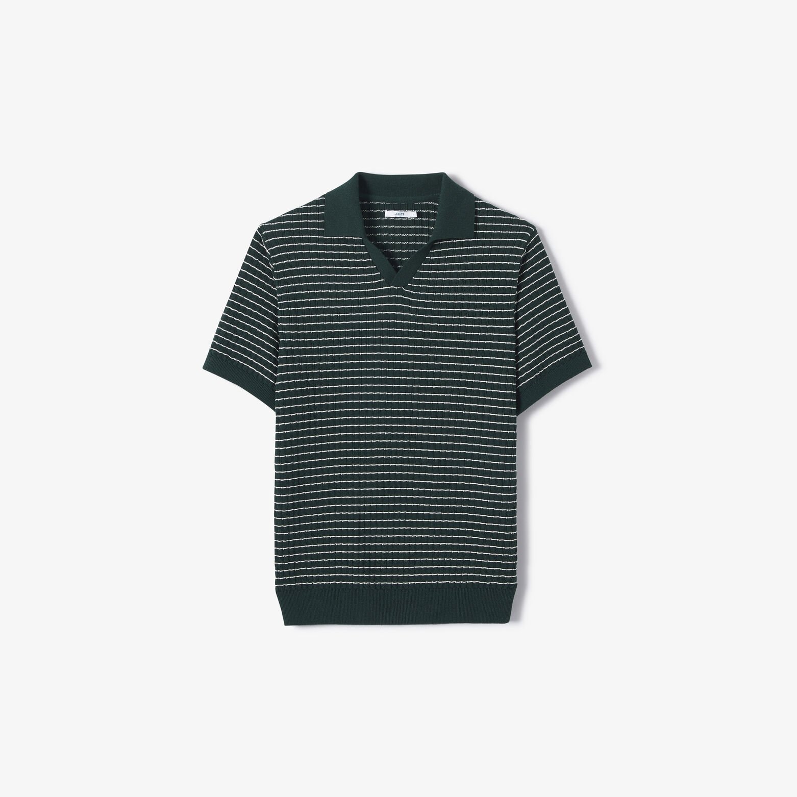 Pull manches courtes col polo resort ray&eacute; relief&eacute;