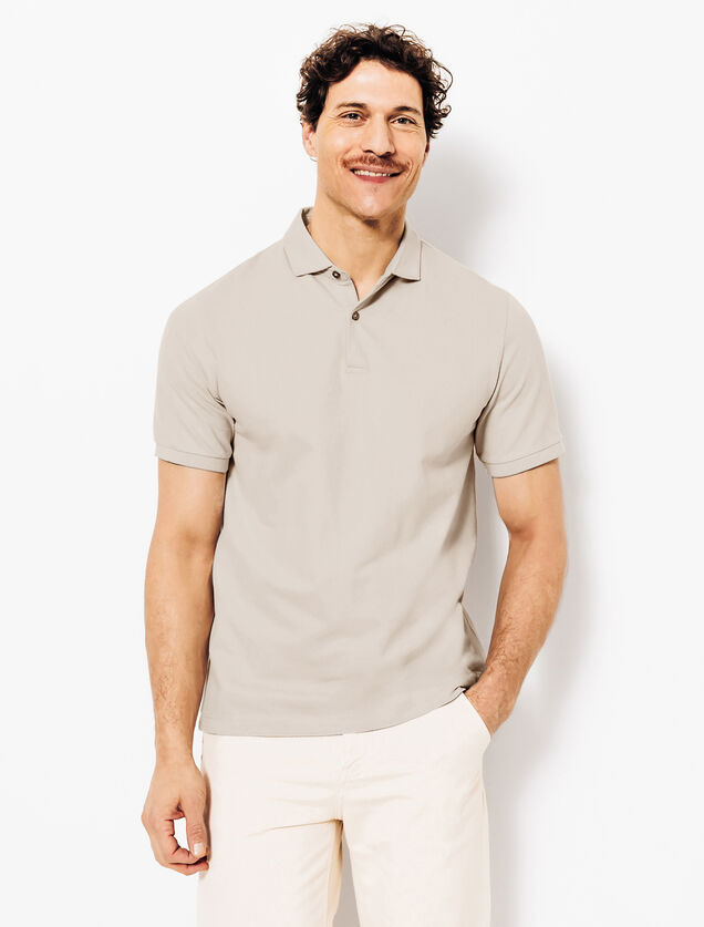 Polo met korte mouwen, visgraatmotief en Italiaans