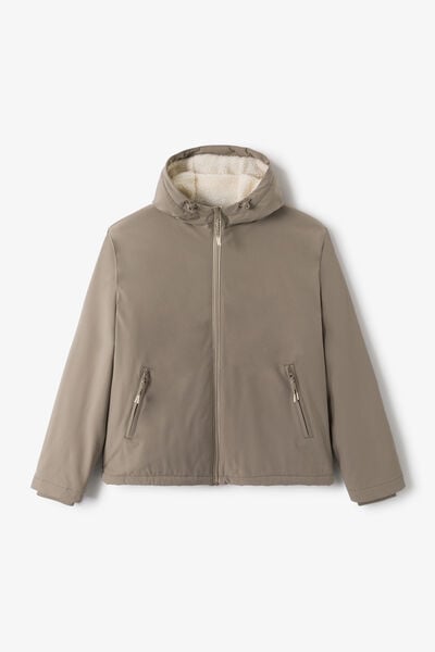 Blouson à capuche doublé en sherpa