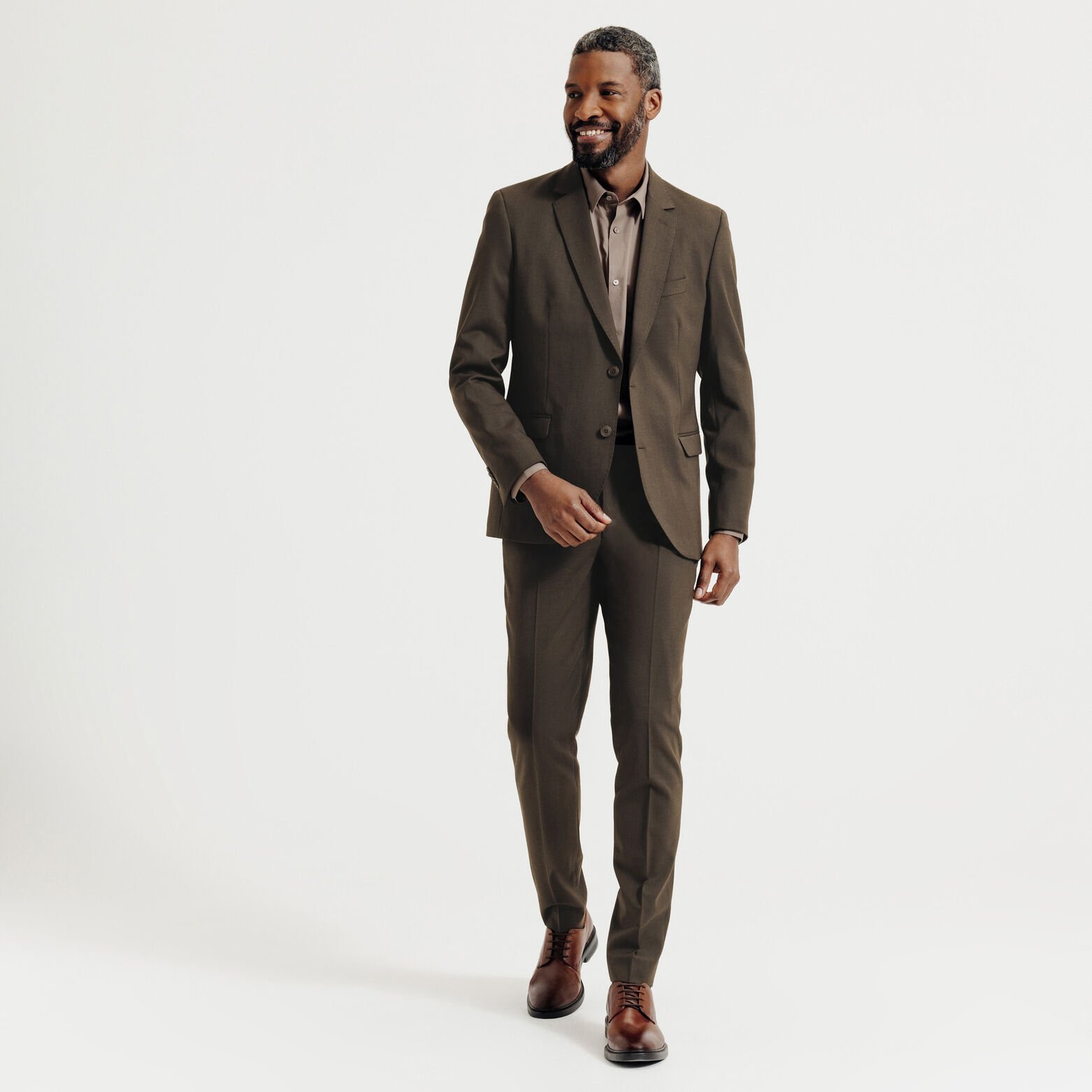 Costume 2 pi&egrave;ces slim bi-stretch - Marron