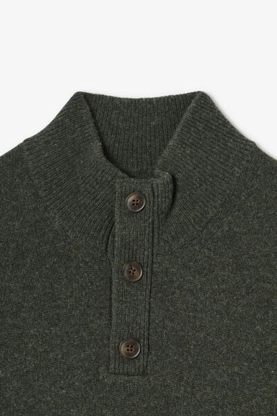 Pull col montant boutonné lambswool