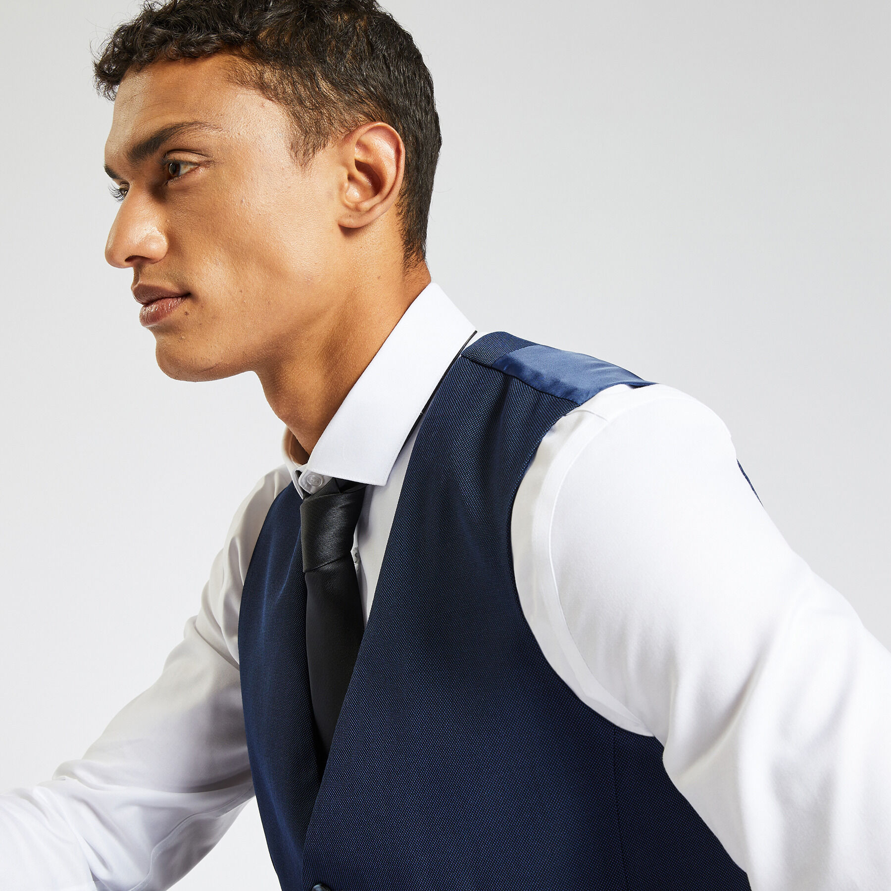 Gilet de costume slim bi ton Bleu Jules