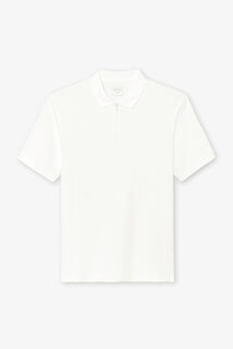 Polo manches courtes textur&eacute; col zipp&eacute;