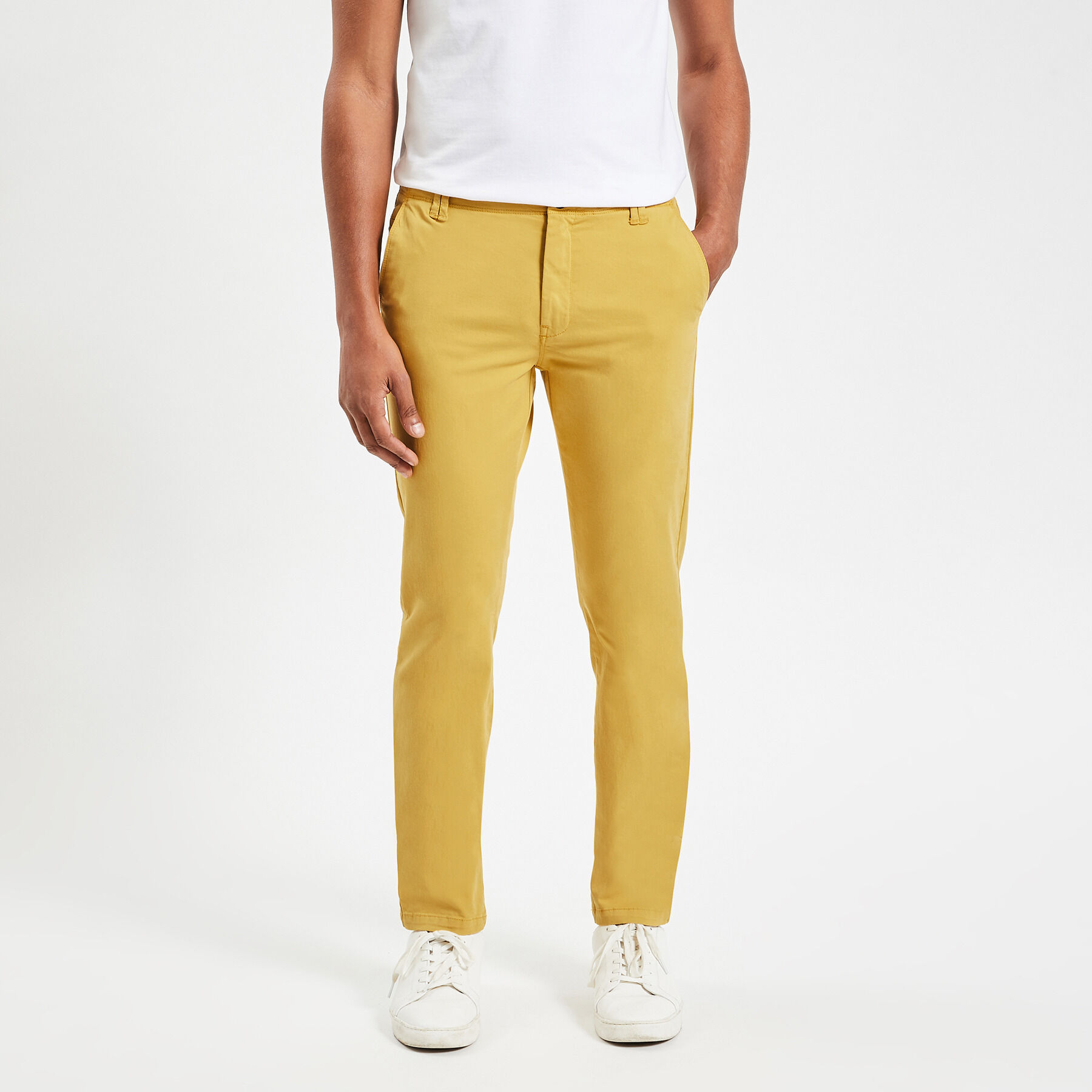 Pantalon chino slim jaune moutarde Jules