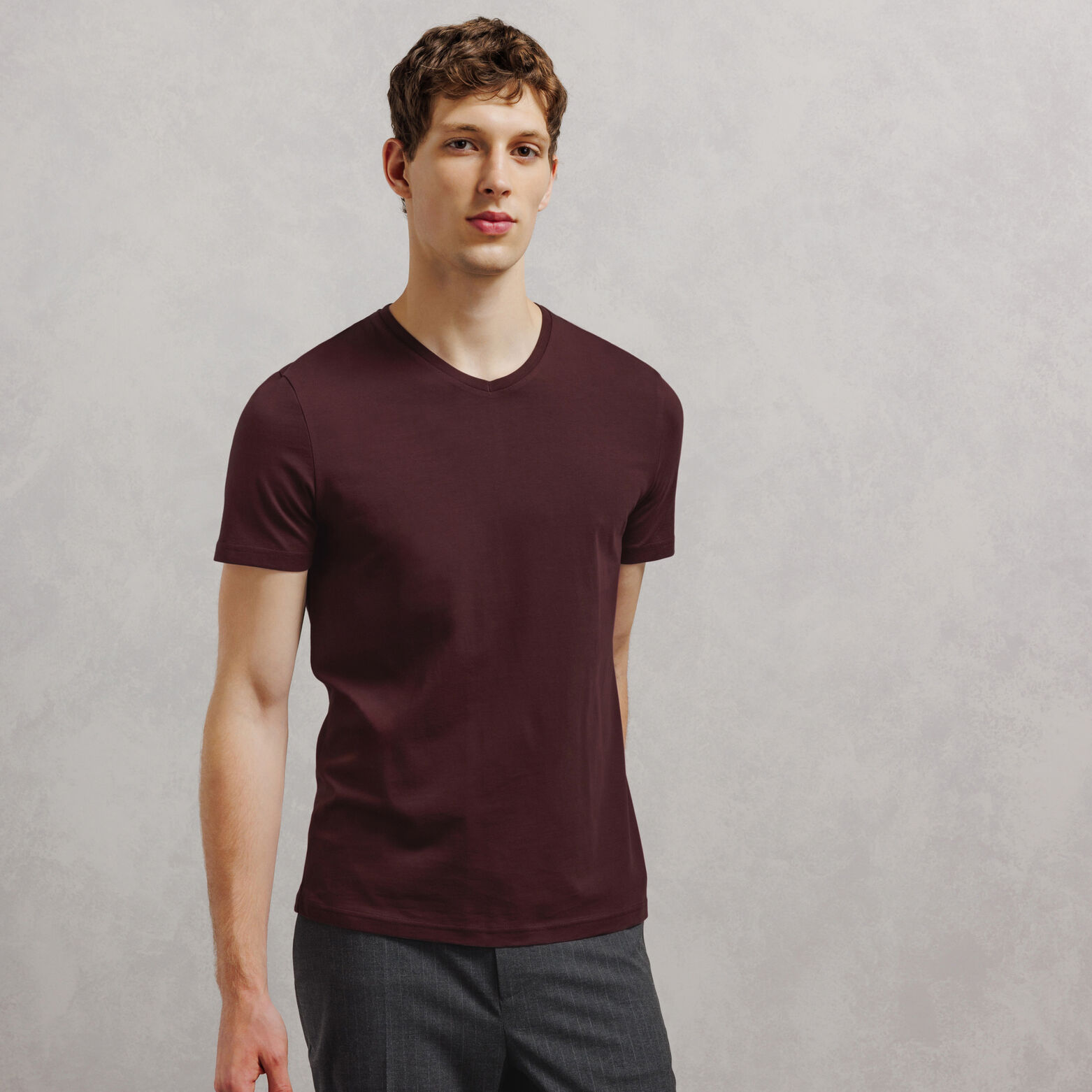 Tee shirt col V en coton