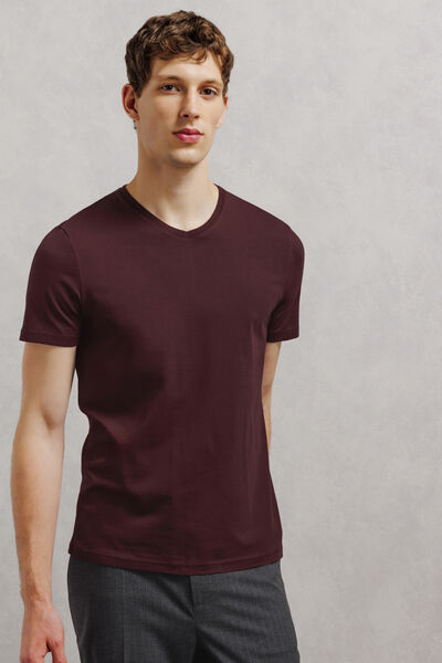 Tee shirt col V en coton