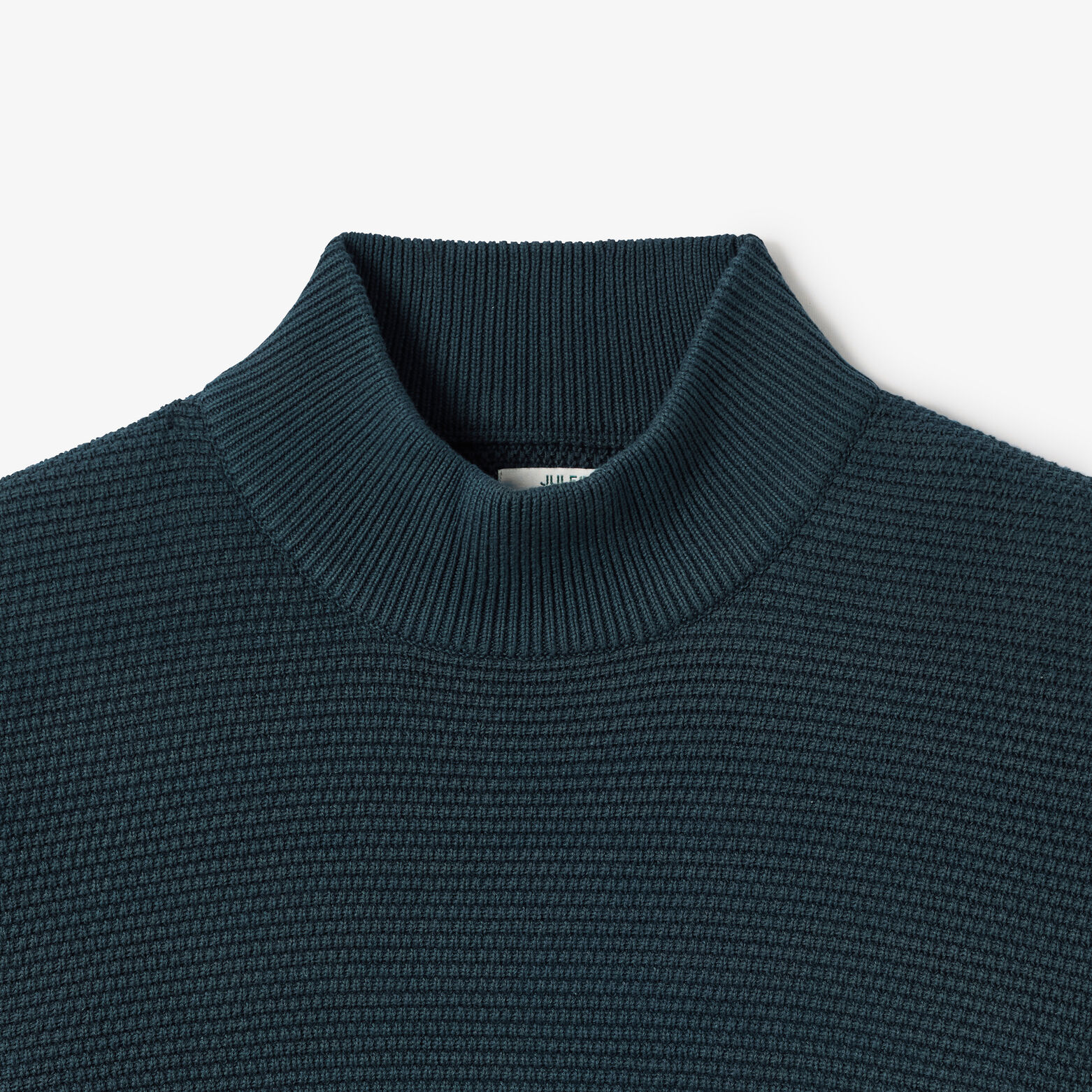 Pull col montant grosse jauge en point de riz