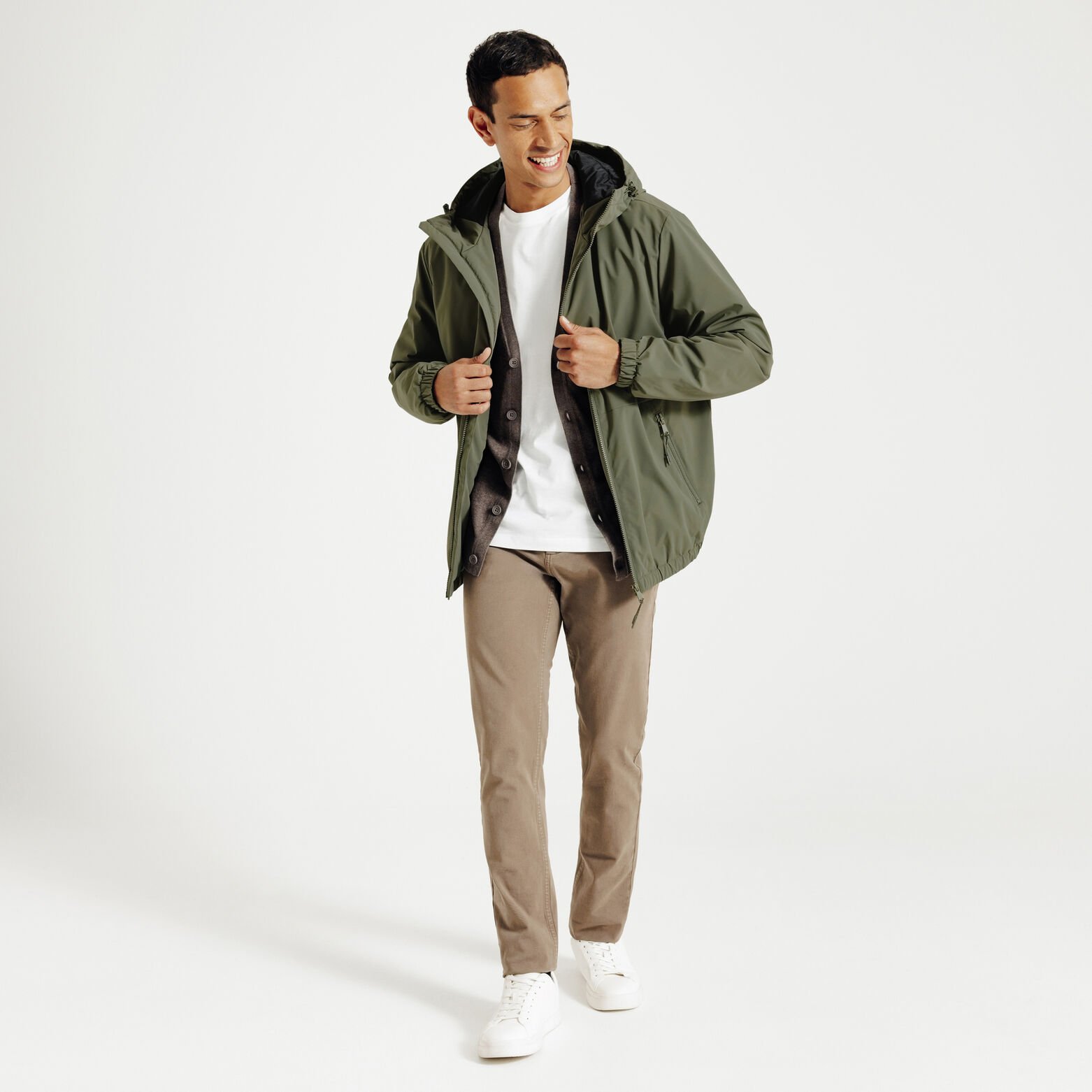 Blouson &agrave; capuche zipp&eacute;