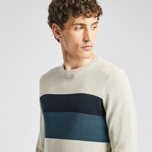 Pull à col rond colorblock