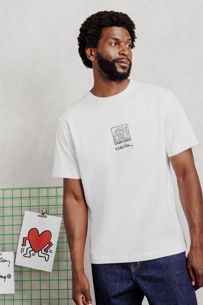 Geborduurd T-shirt relax licentie Keith Haring