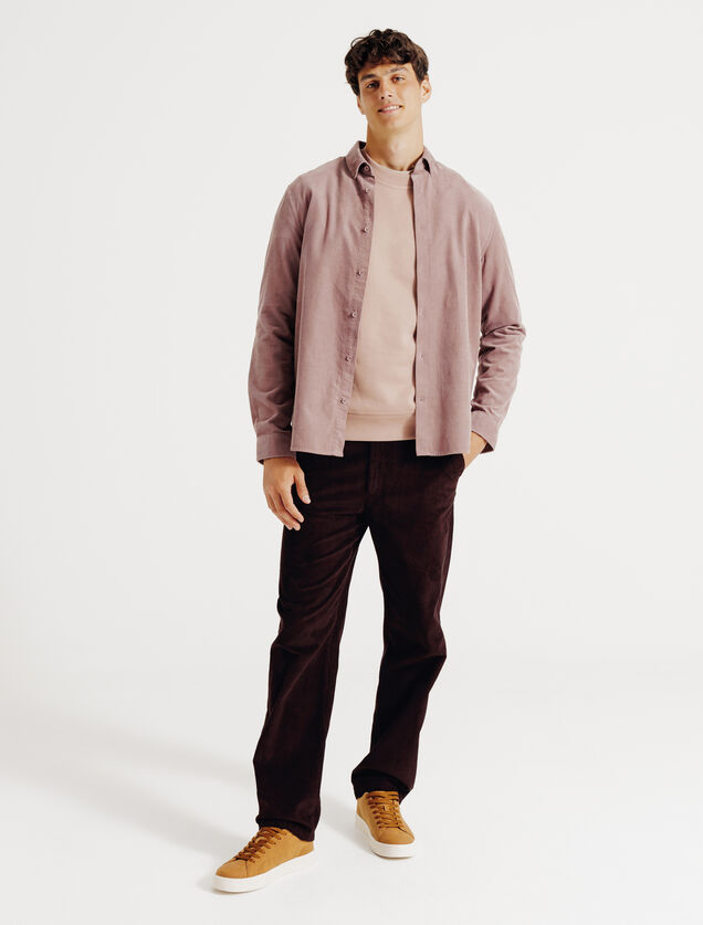 Loose fit chinobroek in fluweel