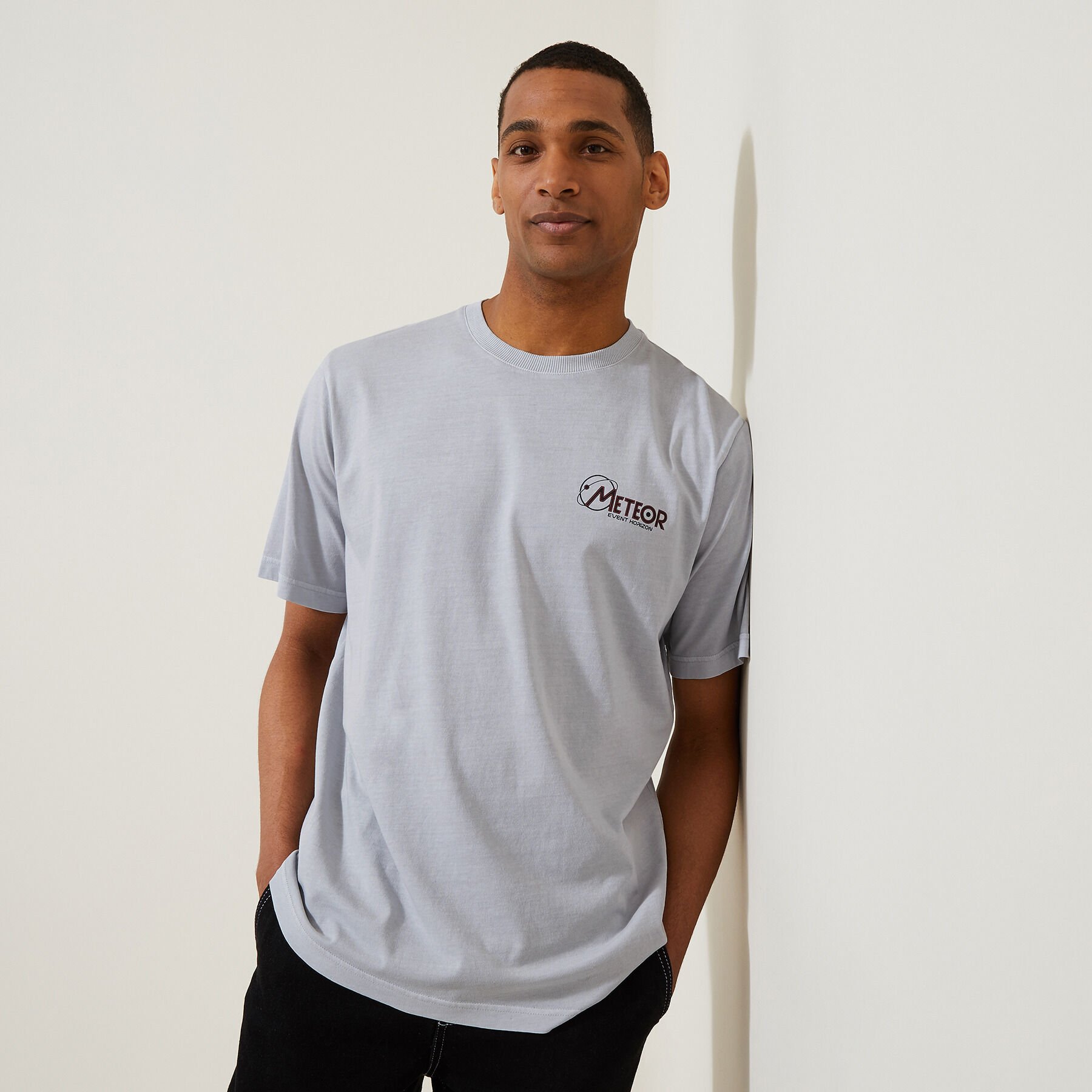 Katoenen T shirt met ronde hals en print op de bor Jules