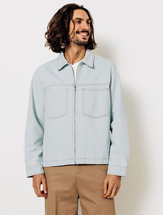 Veste en jean zippée