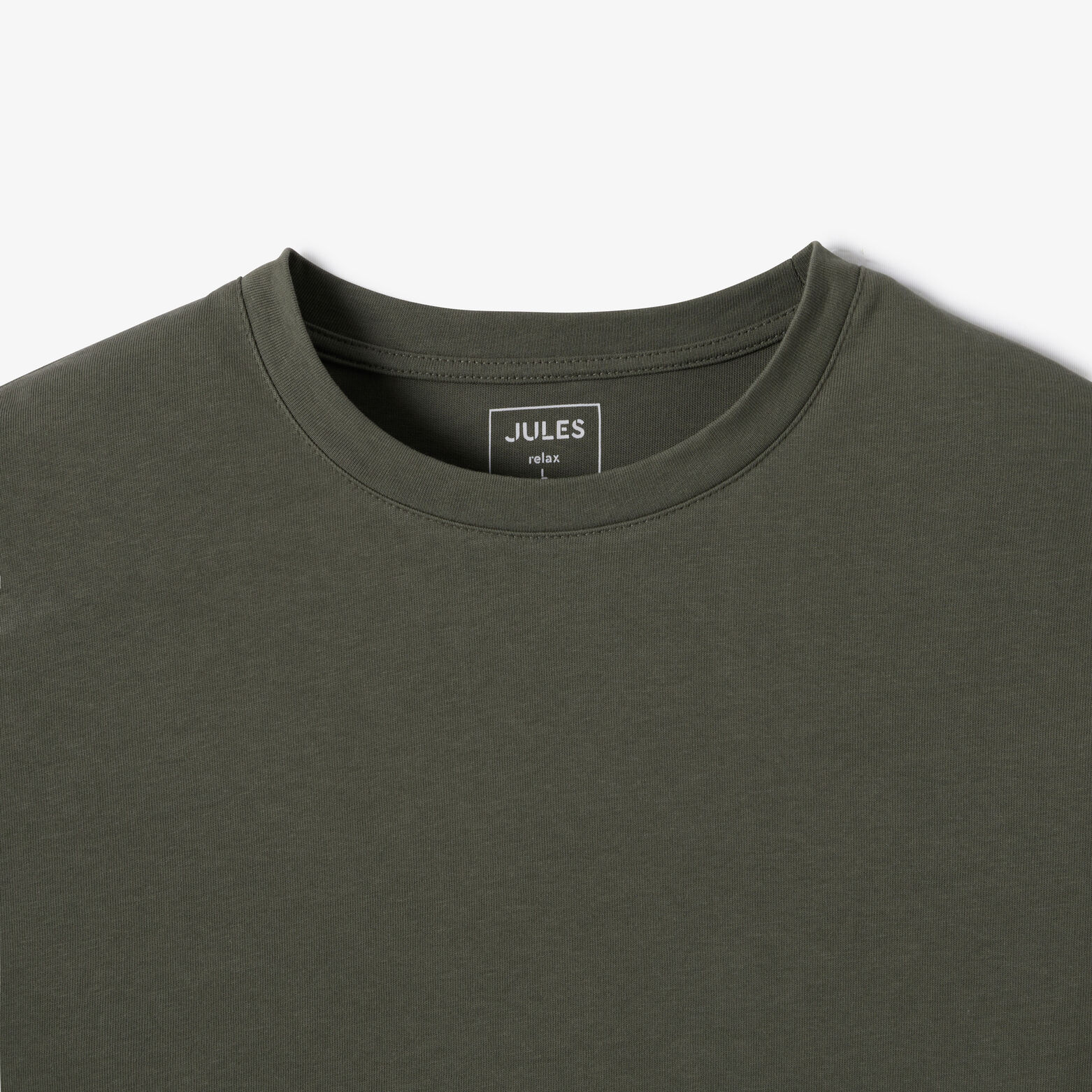 T-shirt relax ronde hals, postzegel rugprint